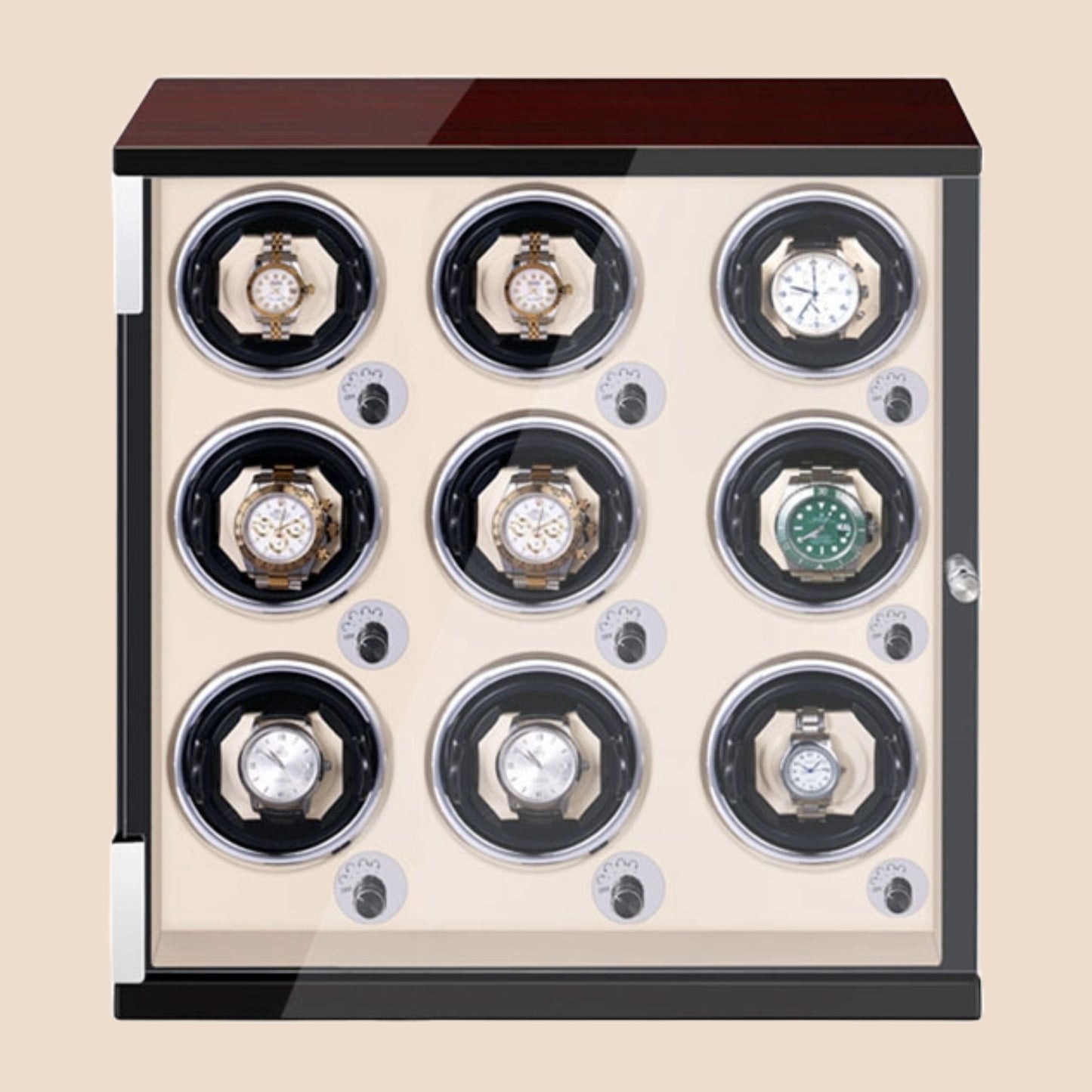 SG Watch Winder Box Individual 4/6/9 Slots Automatic Self-Winding Box with LED light Luxury Model