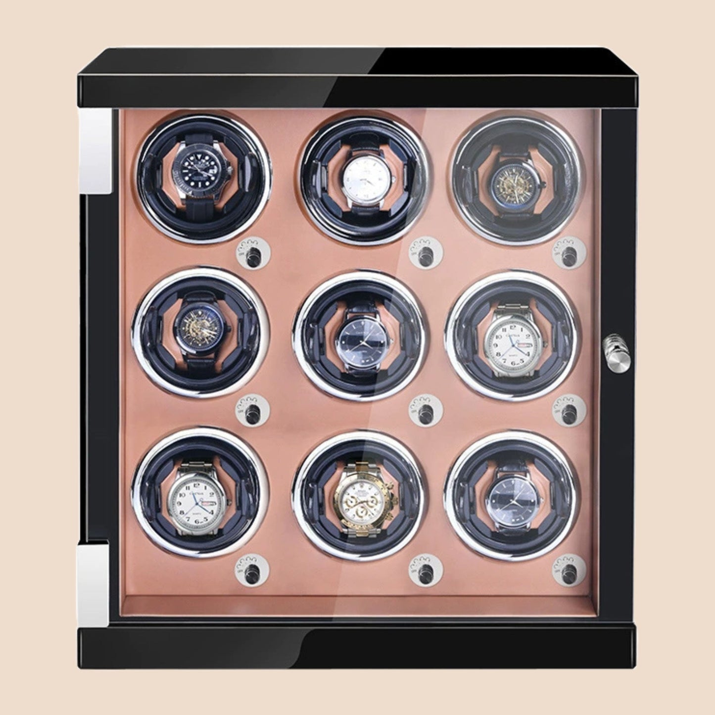 SG Watch Winder Box Individual 4/6/9 Slots Automatic Self-Winding Box with LED light Luxury Model