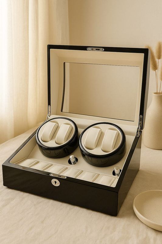 SG Luxury Watch Winder 4+6 Slots with LED Lighting and Key Lock System